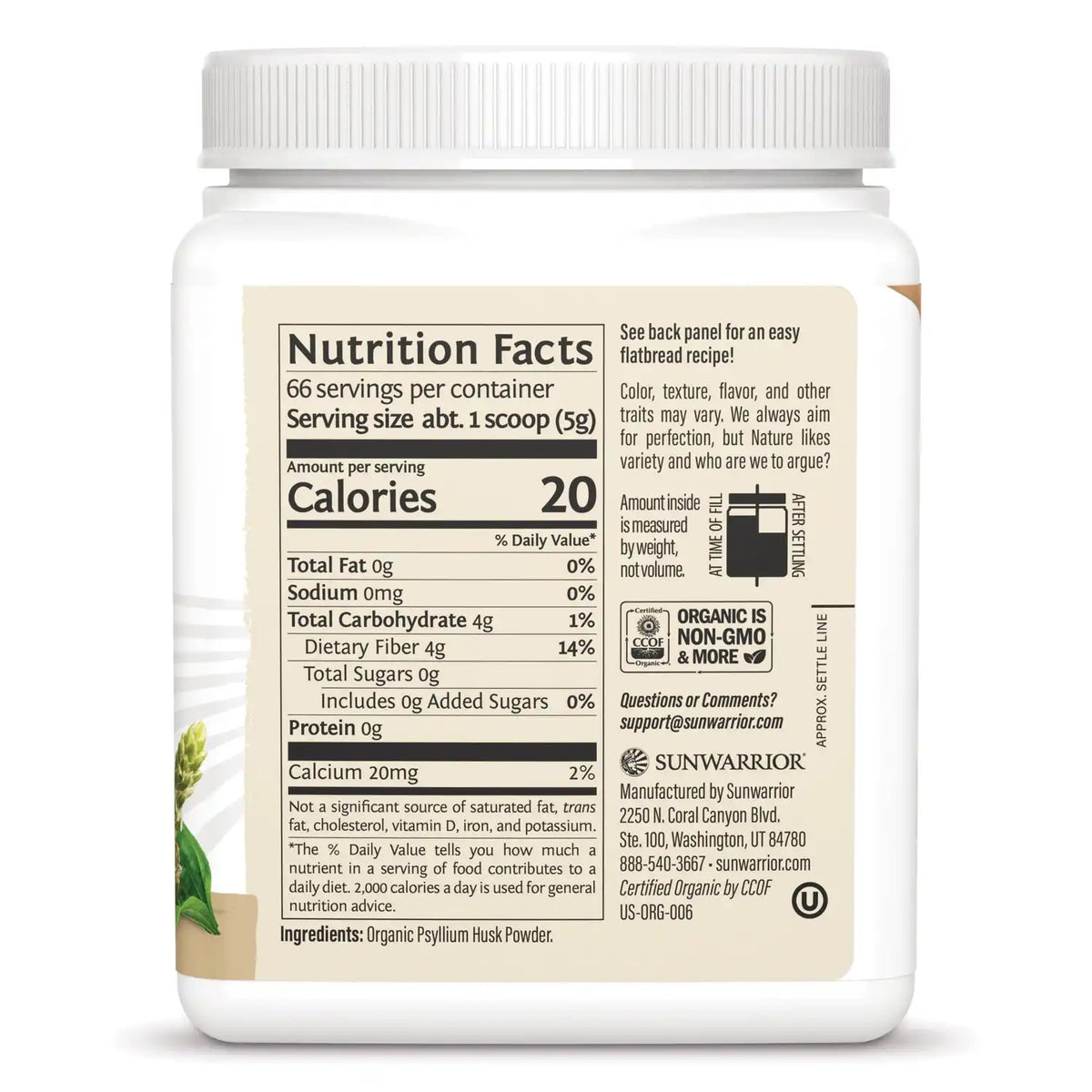 Harvest Organic Psyllium Husk Powder