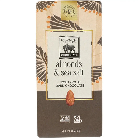 72% Cocoa Dark Chocolate - Almonds & Sea Salt