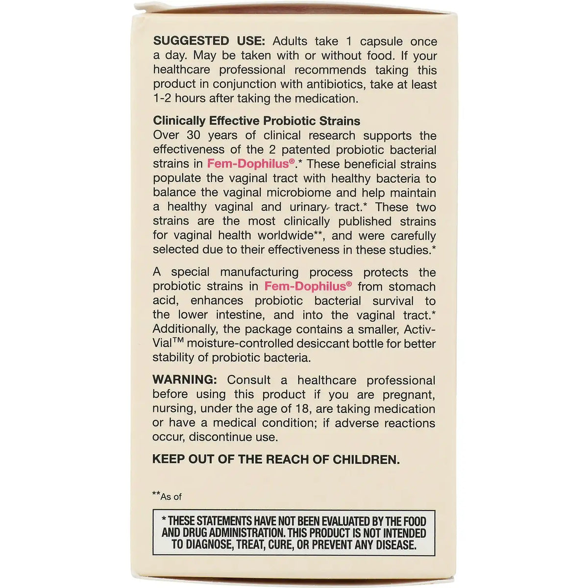 Vegan fem-dophilus