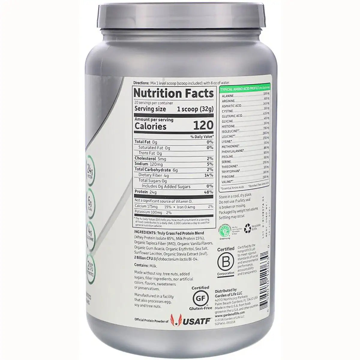 SPORT Certified Grass Fed Whey Protein - Vanilla