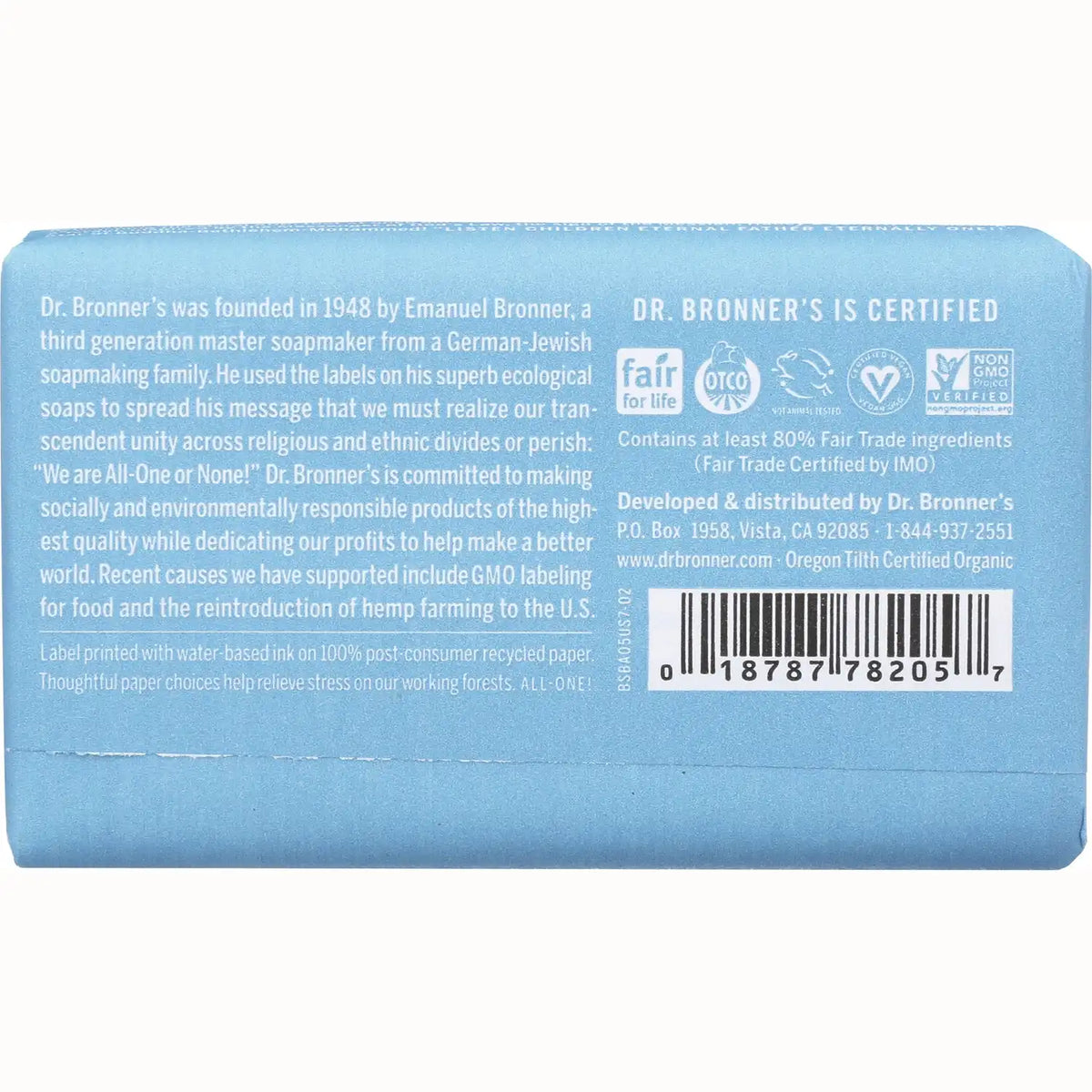 All-One Hemp Baby Unscented Pure-Castile Bar Soap