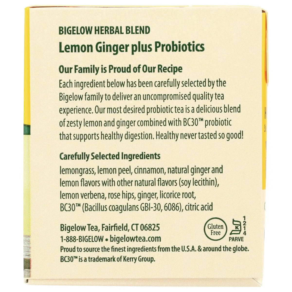 Lemon Ginger Herbal Tea Plus Probiotics