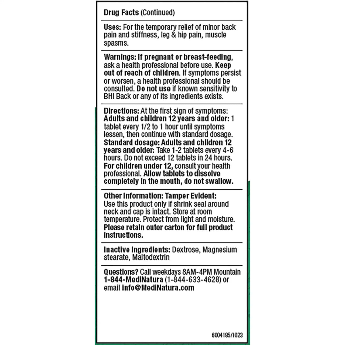BHI Back Pain Relief Tablets