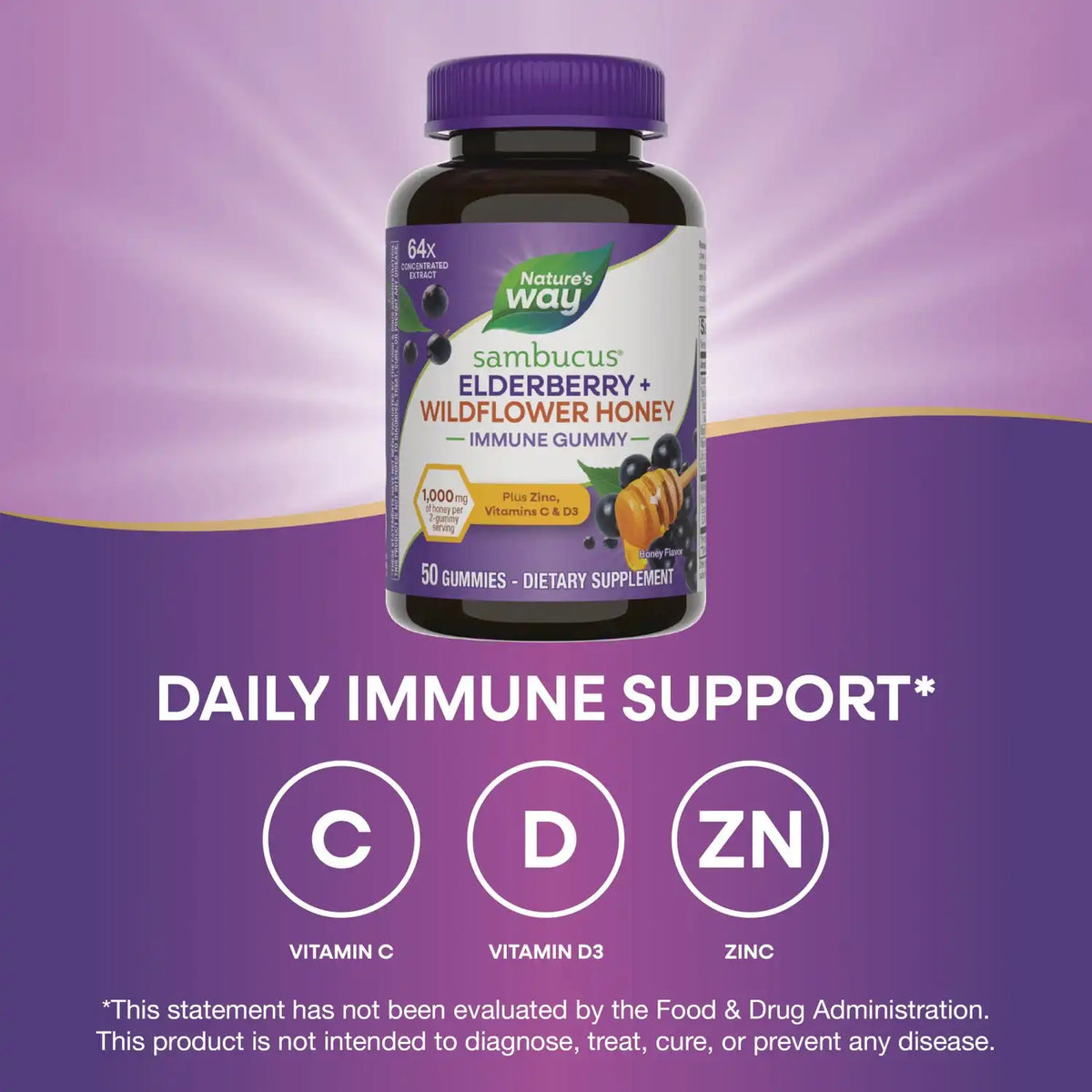 Sambucus Elderberry + Wildflower Honey Immune Gummy