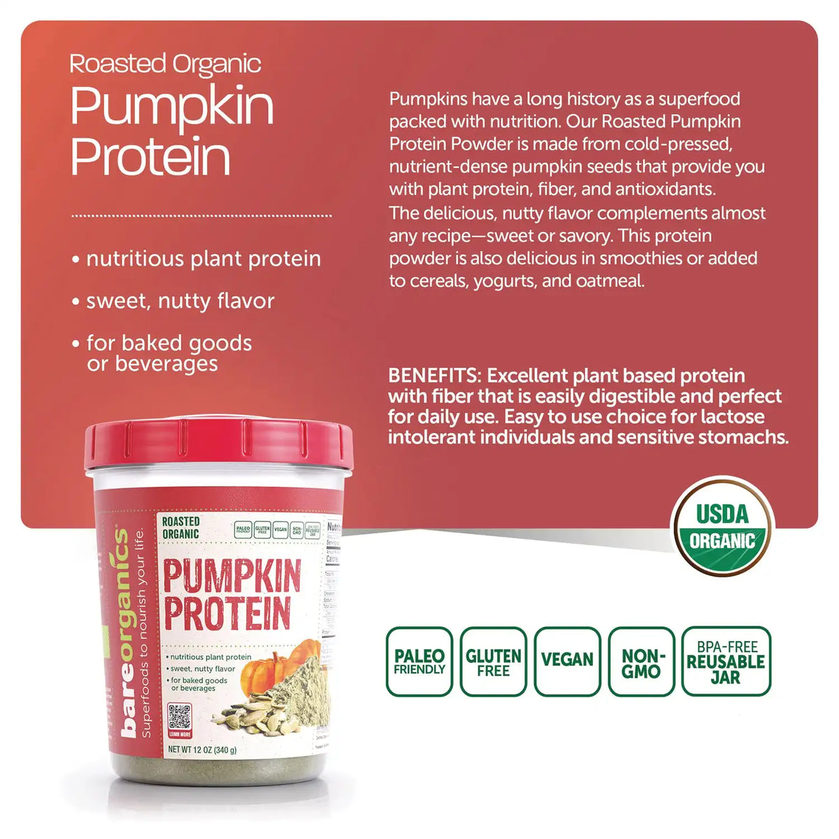 Roasted Organic Pumpkin Protein Powder