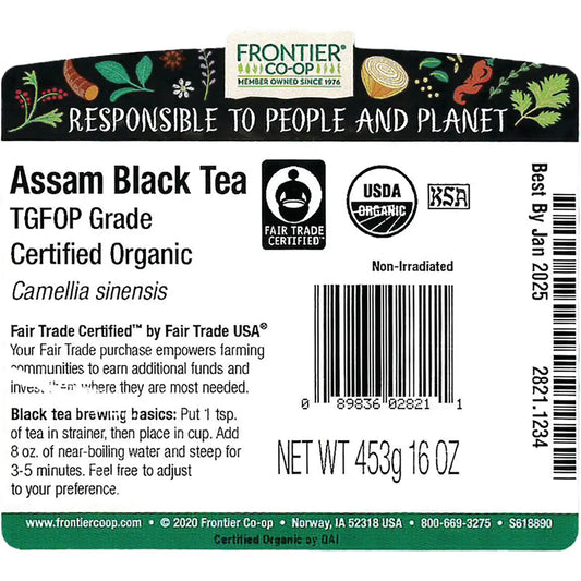 Assam Black Tea TGFOP Grade Certified Organic