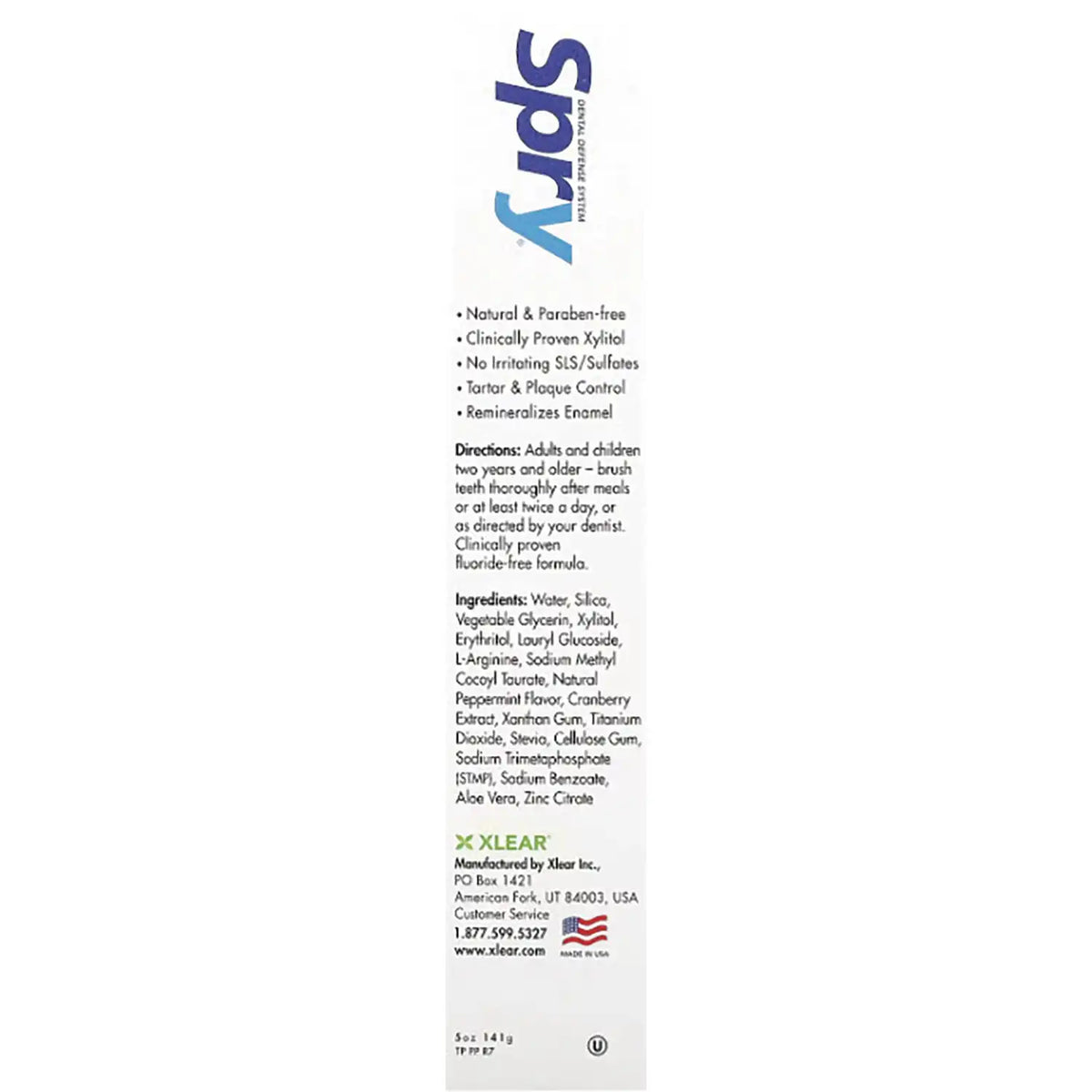 Spry Toothpaste Fluoride Free - Peppermint
