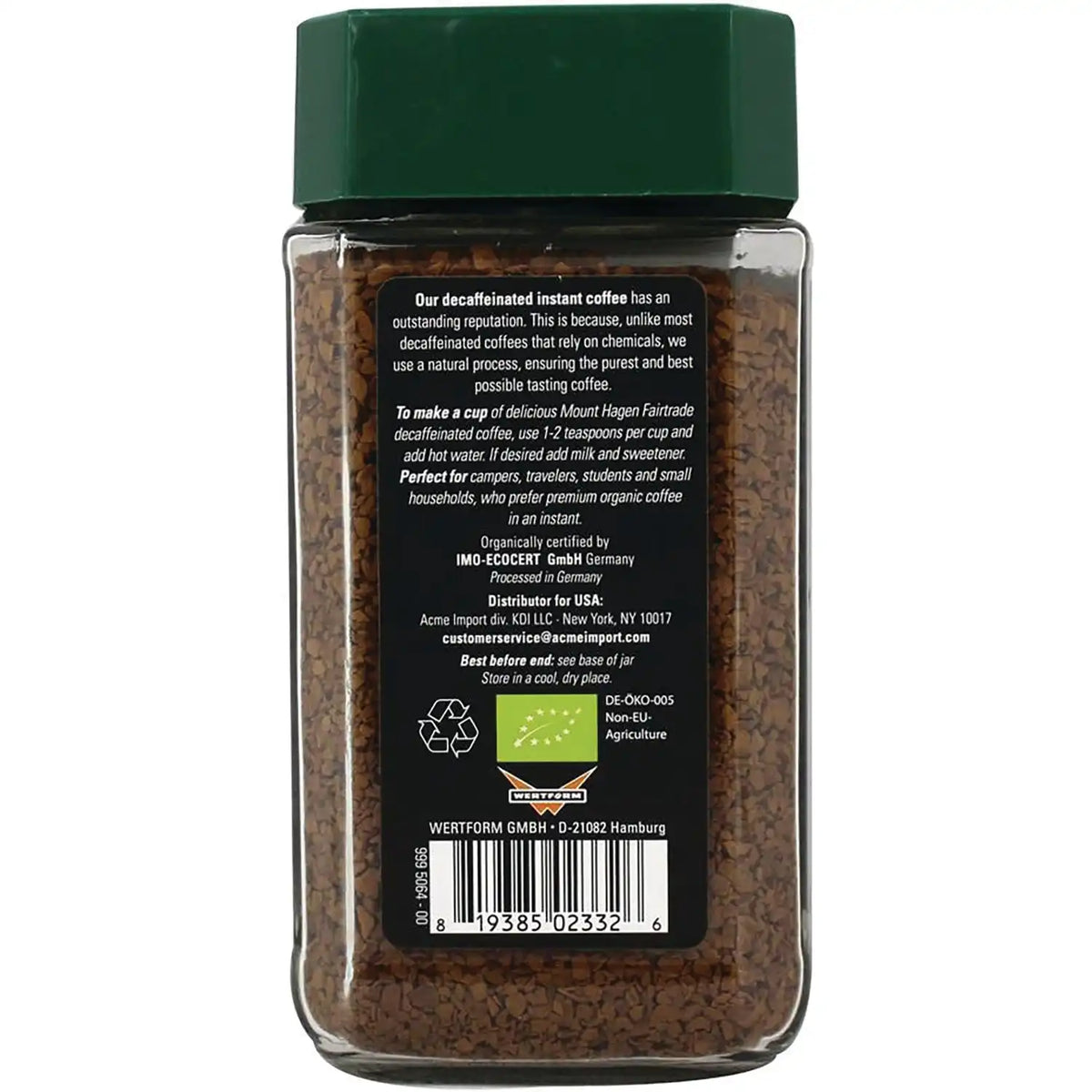 Organic Fairtrade Coffee - Instant Decaffeinated Freeze-Dried