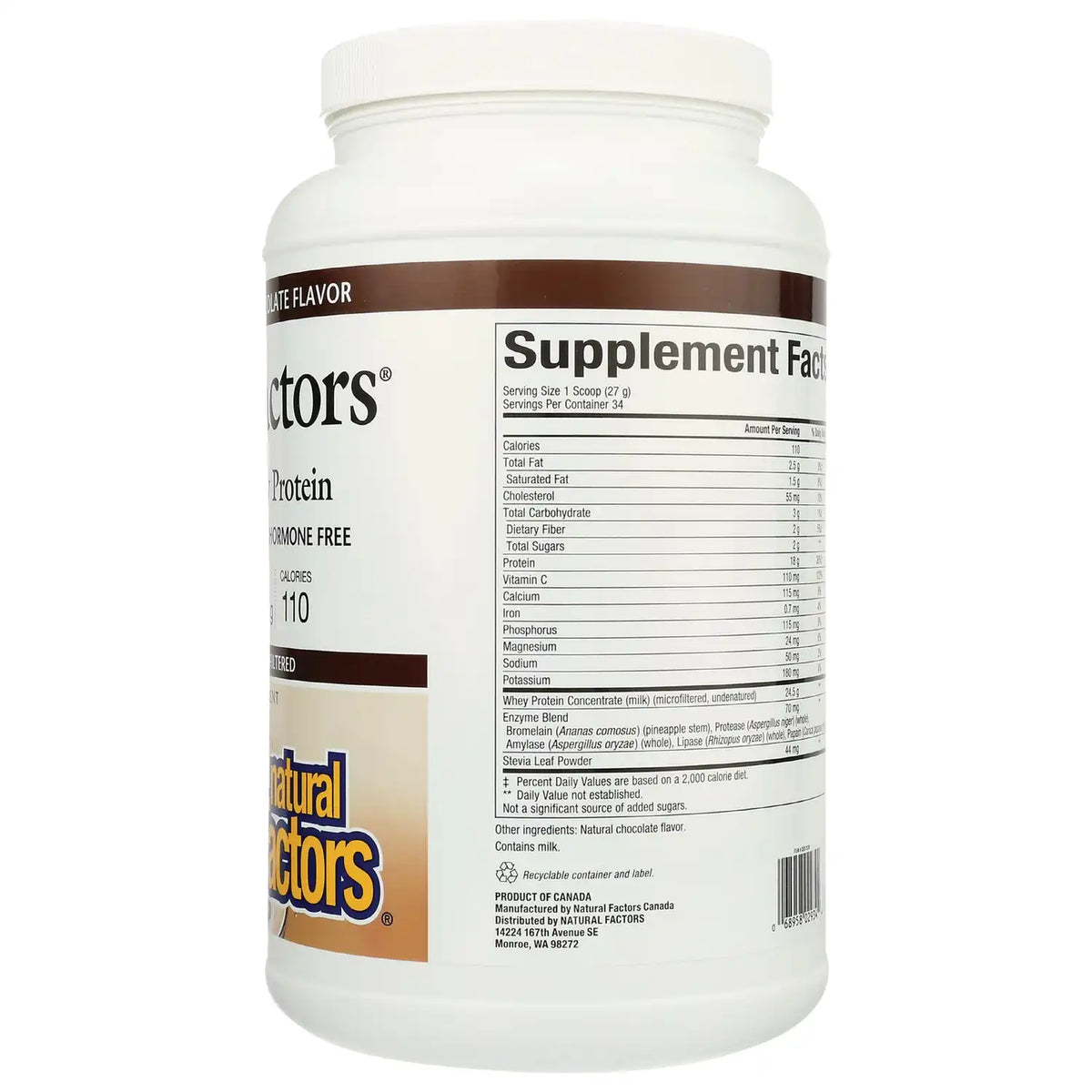 Whey Factors Grass Fed Whey Protein - Natural Double Chocolate