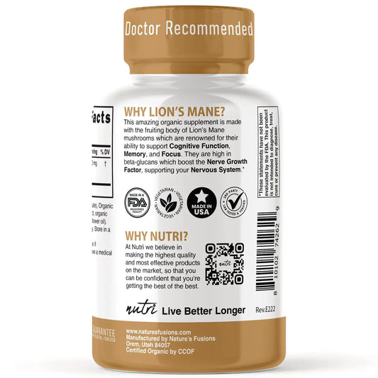 Nutri Certified Organic Lion's Mane