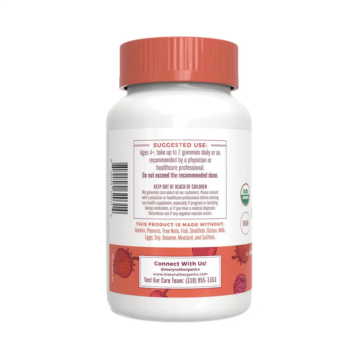 Organic Kids Multivitamin & Postbiotics Gummies - Berry & Cherry