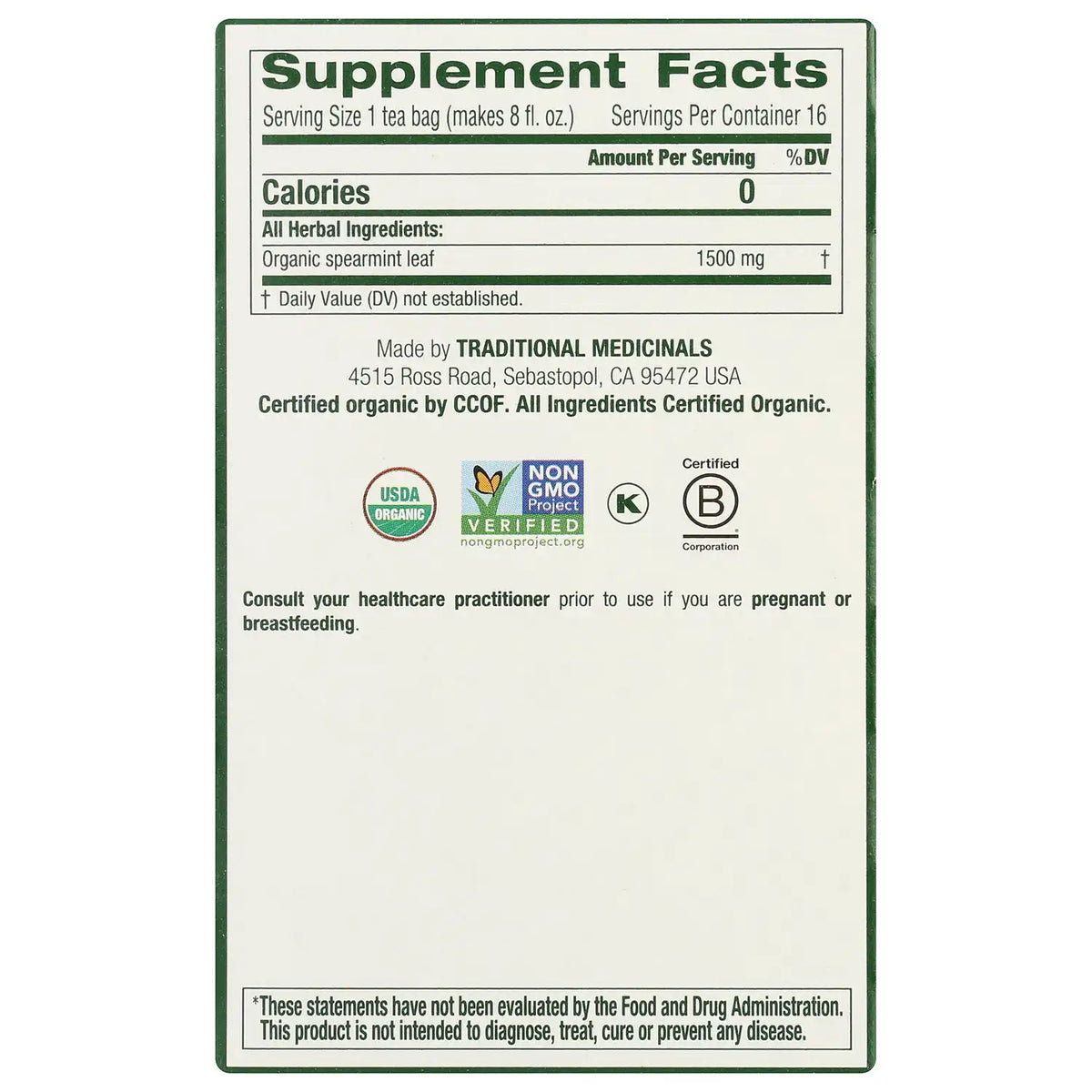 Organic Spearmint Tea