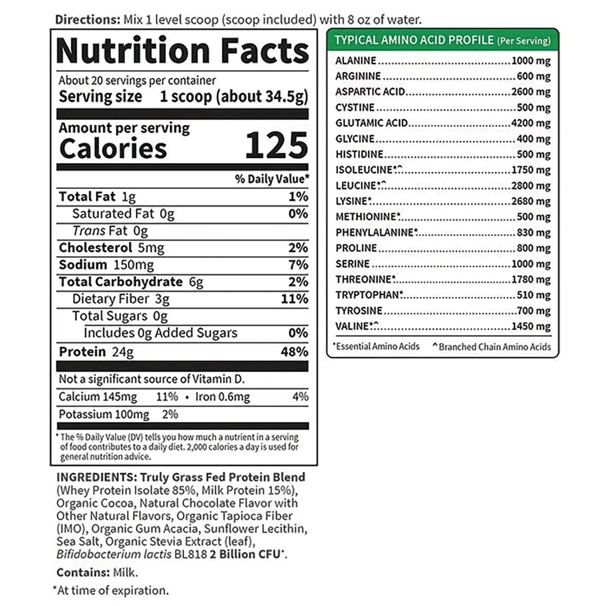 SPORT Certified Grass Fed Whey Protein - Chocolate